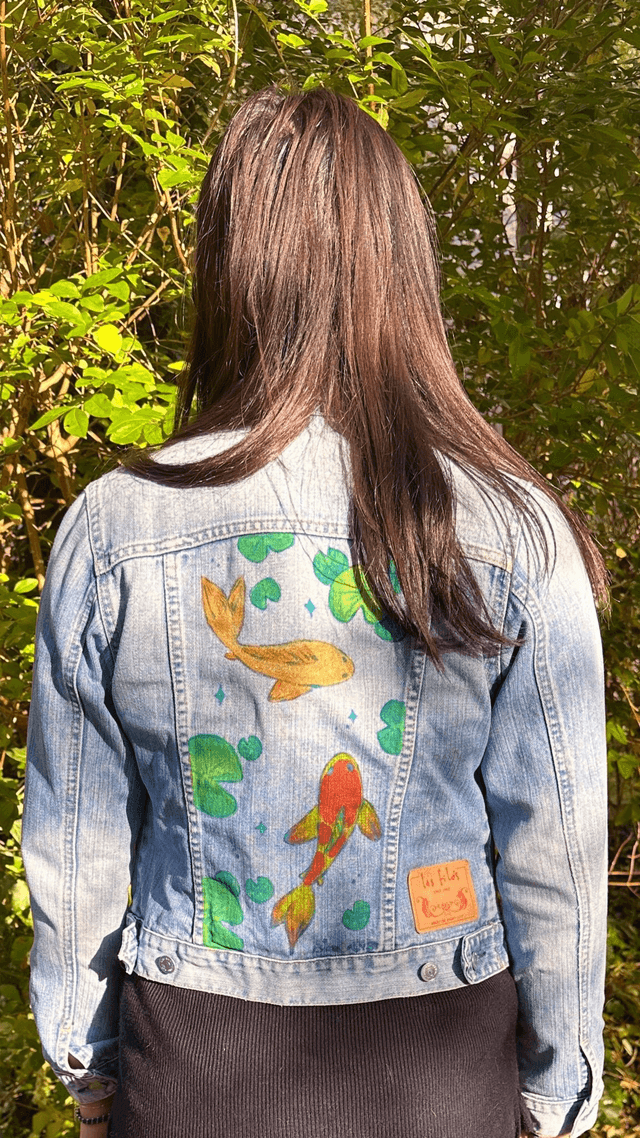 Veste en jean carpe Koï