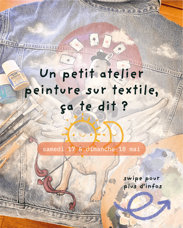 Atelier peinture sur textile - samedi 17 mai 2025