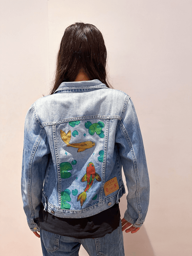 Veste en jean carpe Koï