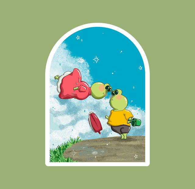 Ponyo sur la falaise - sticker